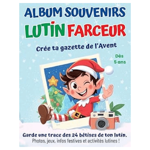 Album souvenirs lutin farceur pour garder une trace des 24 bêtises de Noël